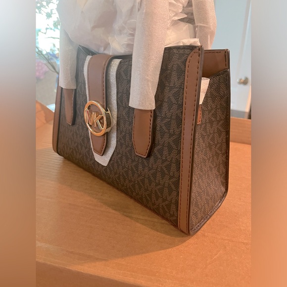 MICHAEL KORS Gabby Small Logo Satchel COLOR BROWN NWT - Picture 5 of 5